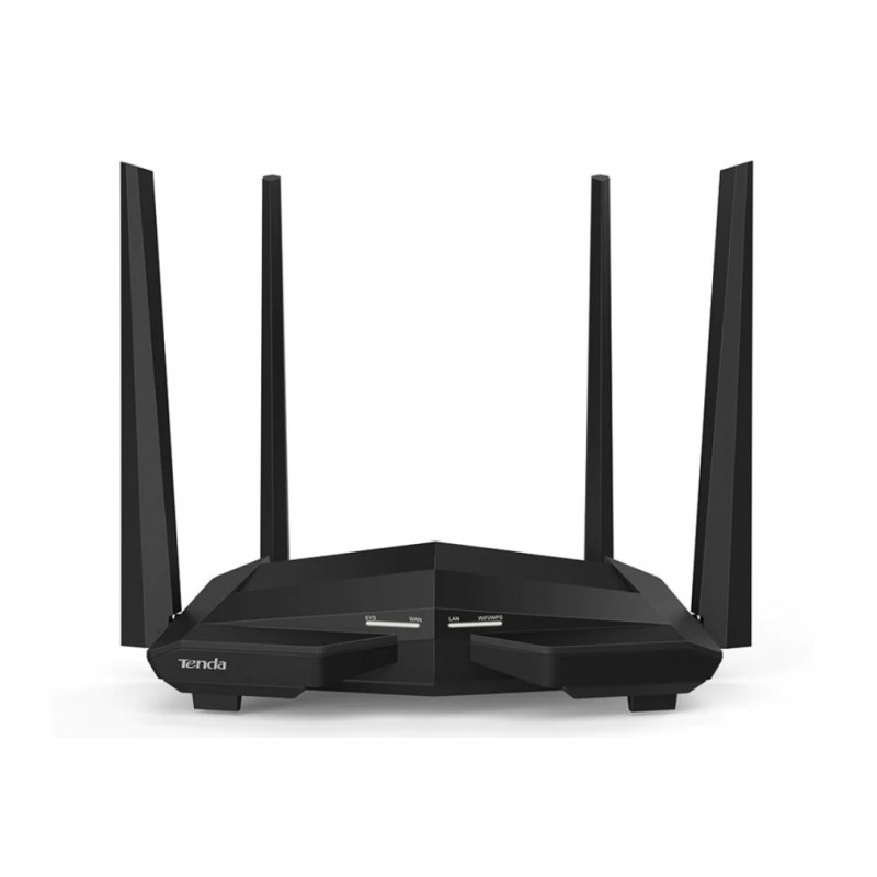 جهاز توجيه Tenda AC10 AC1200 Smart Gigabit Wi-Fi / 3 منافذ LAN 10/100/1000 ميجابت في الثانية / 1 منفذ USB2.0 / 4 هوائيات خارجية مزدوجة النطاق 5dBi / Beamforming / MU-MIMO / Tenda Cloud 10.000 