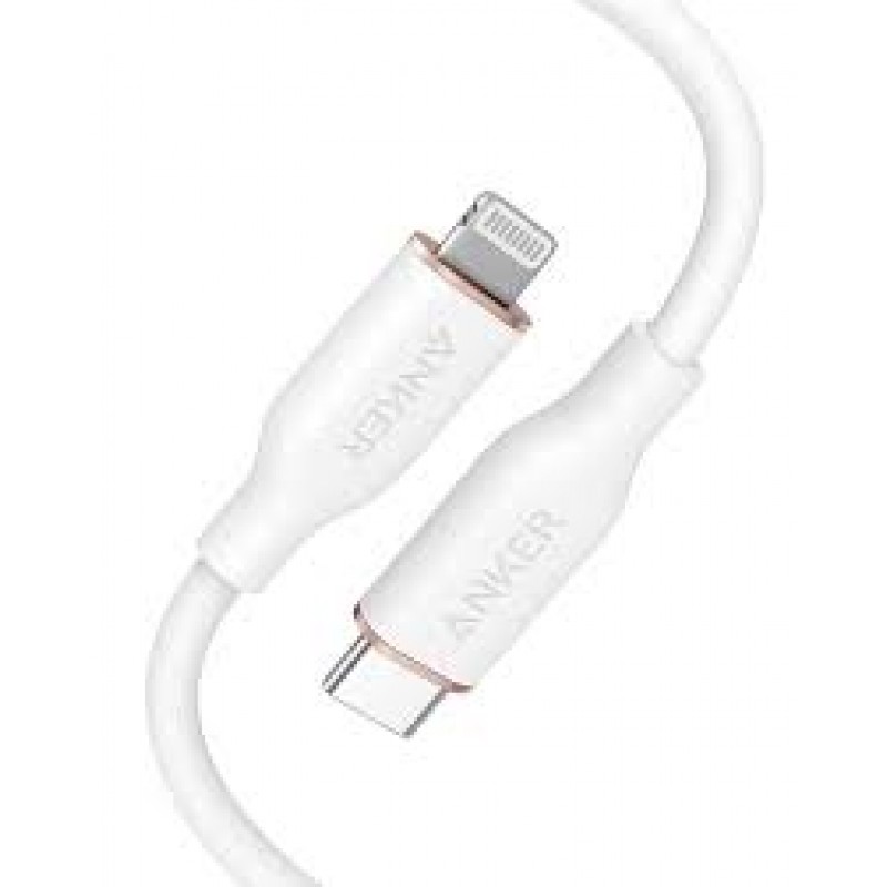 أنكر باور لاين III Flow USB-C مع موصل Lightning بطول 1.8 متر - أبيض 