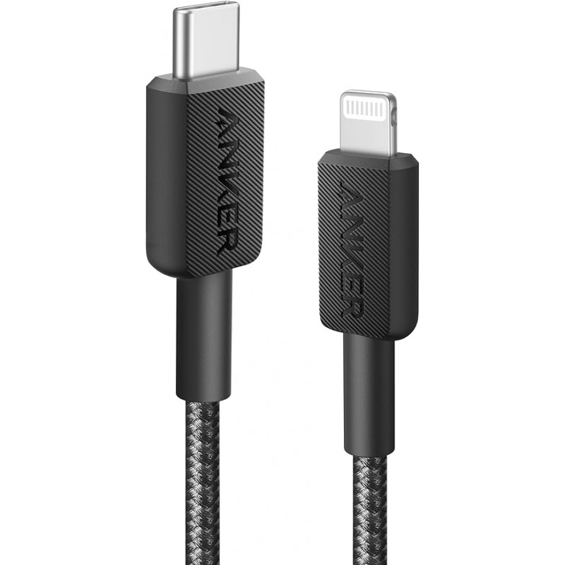 Anker 322 USB-C to Lightning Cable 1.8m Braided Black Regular 