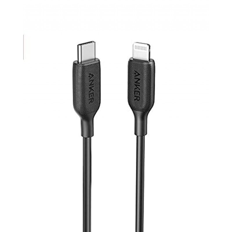 أنكر باورلاين كابل III USB-C إلى لايتنينج (1.8 متر/6 أقدام) - أسود