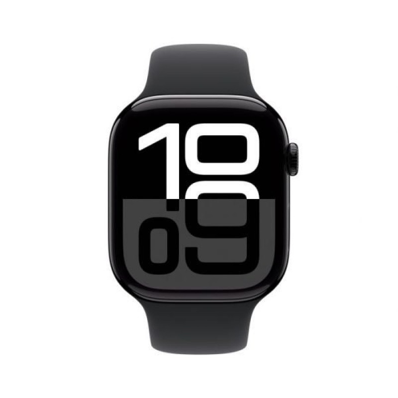 Apple Watch S10 GPS 46mm Jet Black Aluminium with Black Sport Band – S/M