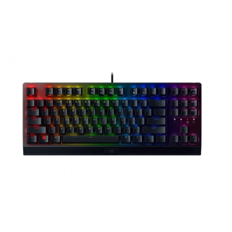 لوحة مفاتيح الألعاب الميكانيكية Razer Blackwidow V3 Tenkeyless بمفاتيح لمسية وقابلة للنقر باللون الأخضر