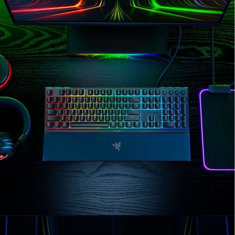 Razer Ornata V3 Low Profile RGB Lighting Zones Wired Gaming Keyboard With Mecha-Membrane Switches