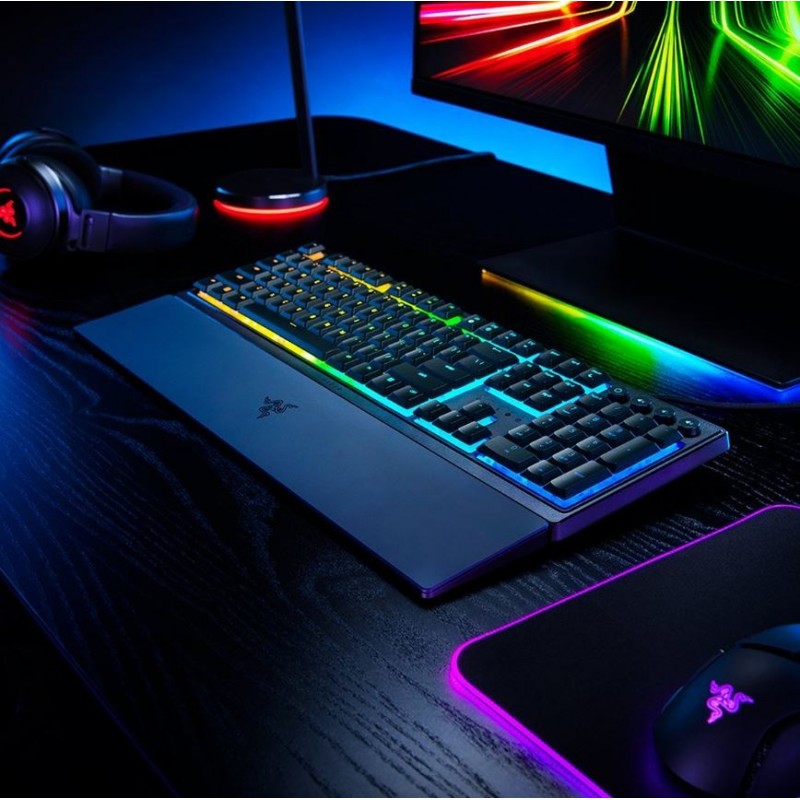 Razer Ornata V3 Low Profile RGB Lighting Zones Wired Gaming Keyboard With Mecha-Membrane Switches