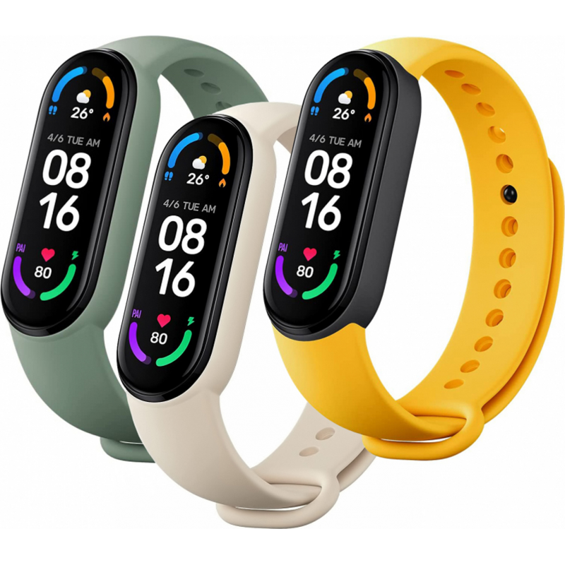 Mi smart band 6 strap (3 pack)-Yellow-white-green