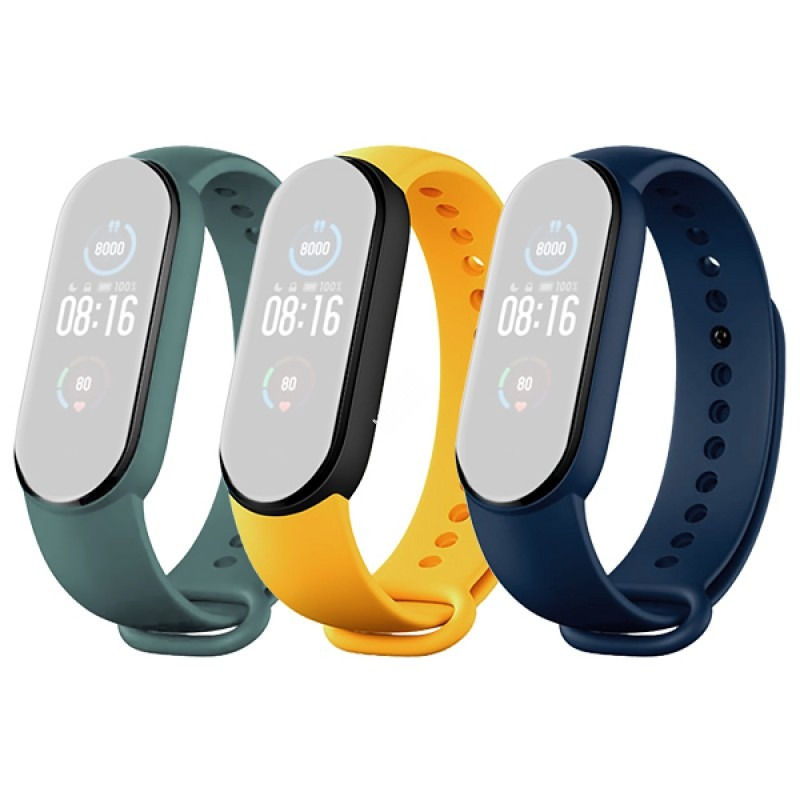 Mi Smart Band 5 Strap (3-Pack) Navy Blue/Yellow/Mint Green