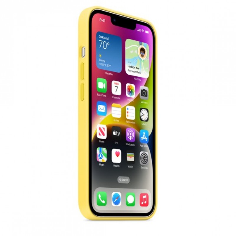 iPhone 14 Plus Silicone Case with MagSafe Canary Yellow