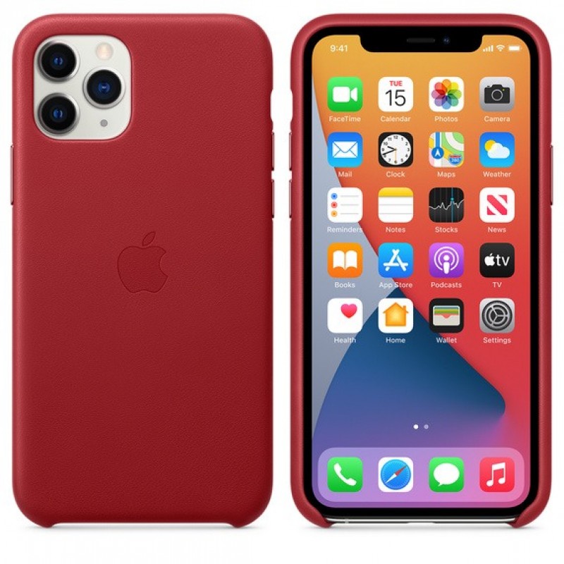 iPhone 11 Pro Leather Case red