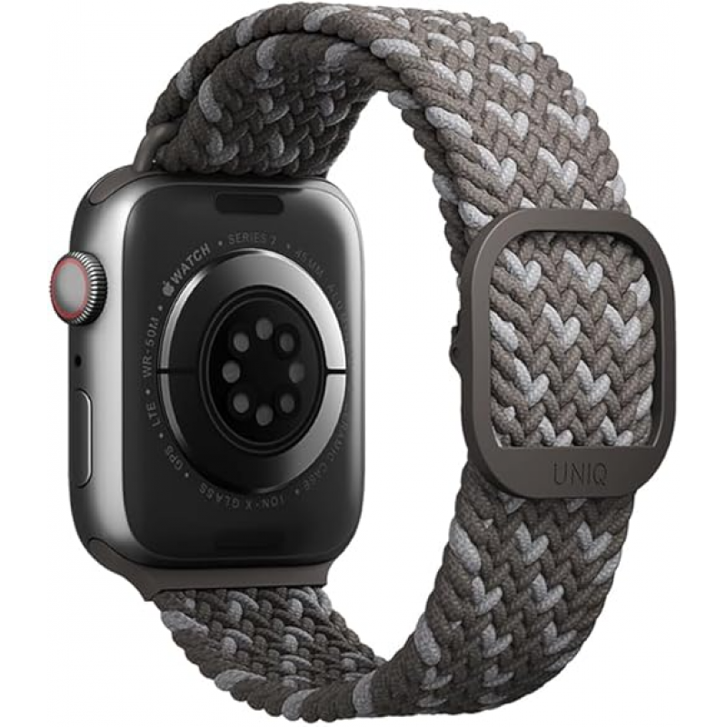 UNIQ ASPEN DESIGNER EDITION BRAIDED APPLE WATCH STRAP 45/44/42MM - PEBBLE GREY