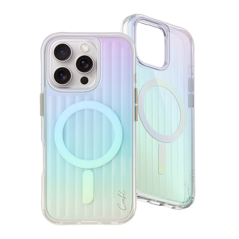 Uniq Coehl Case for iPhone 16 - Magnetic Charging, Linear Protection (6.1"), Iridescent