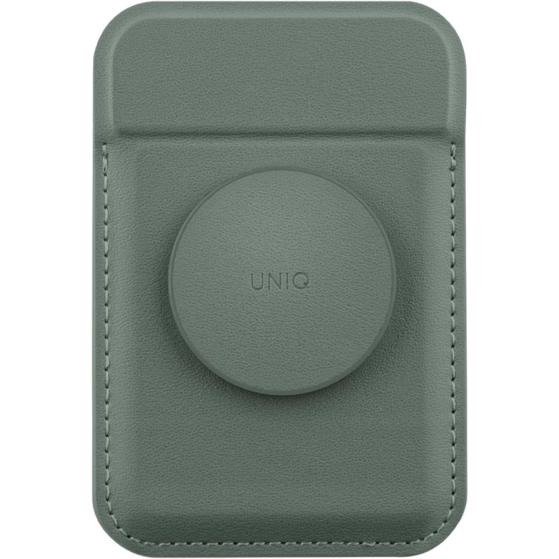 UNIQ Flixa Magnetic Card Holder and Pop-Out Grip-Stand - Lichen Green