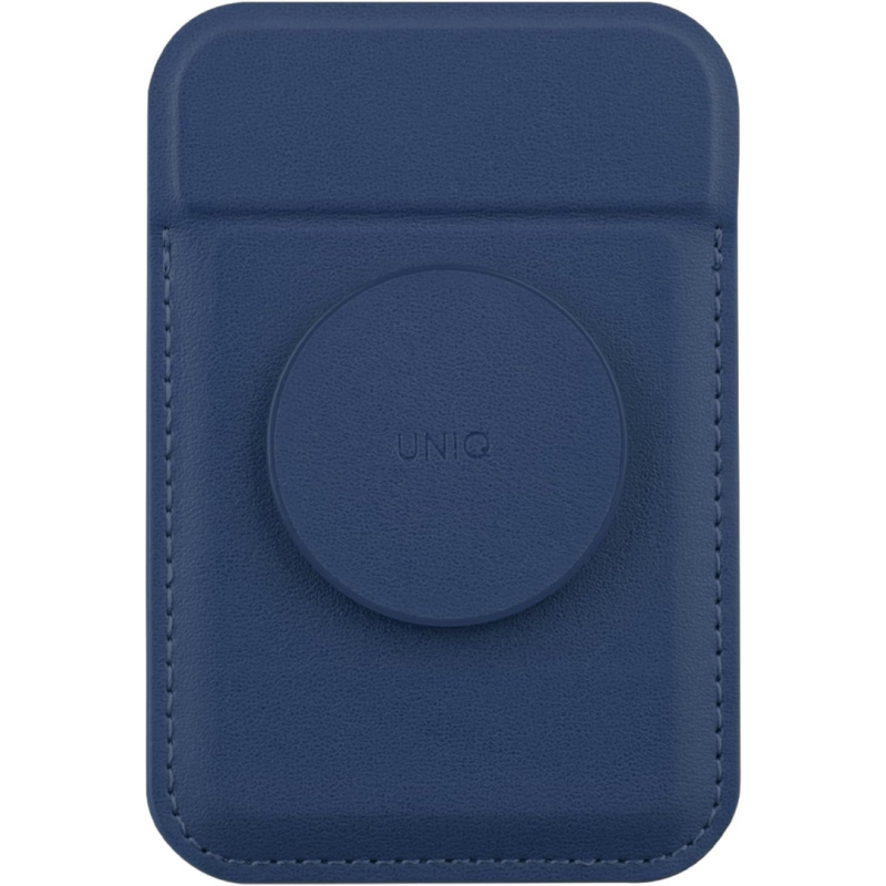 UNIQ Flixa Magnetic Card Holder and Pop-Out Grip-Stand - Navy Blue