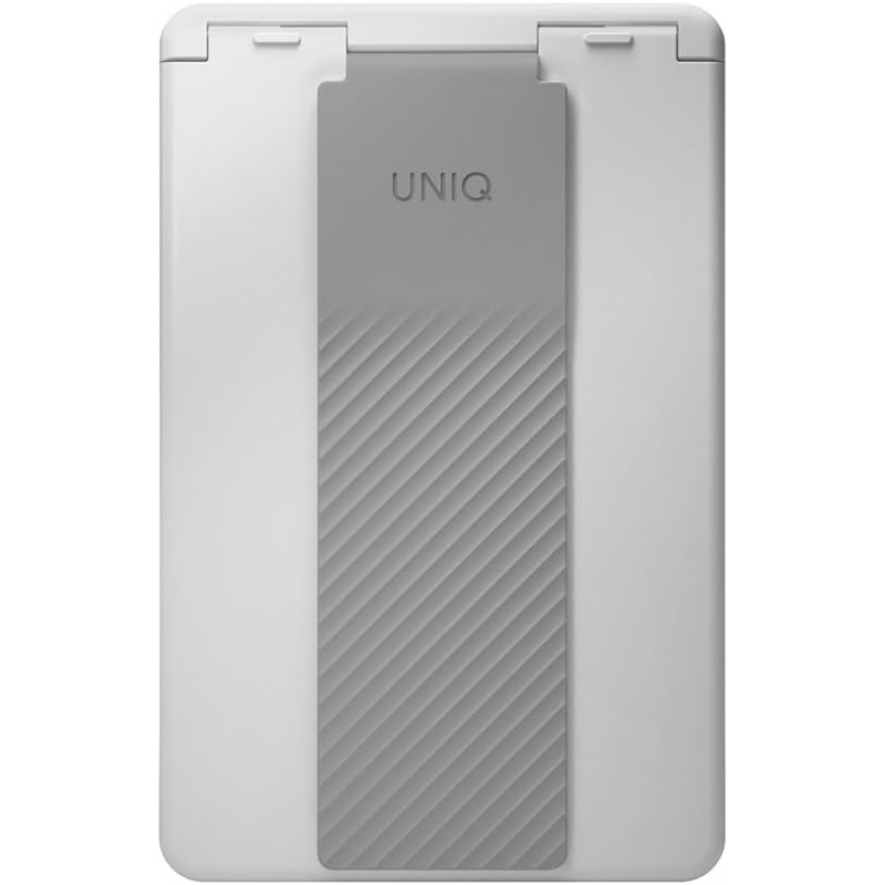 Uniq Heldro ID Magnetic Card Holder With Grip-Band and Stand - Chalk Grey