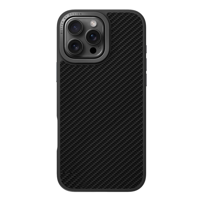 UNIQ Hybrid Case for iPhone 16 Pro (2024) - MagClick Charging, Keva Max with Camera Stand (6.9"), Carbon (Black)