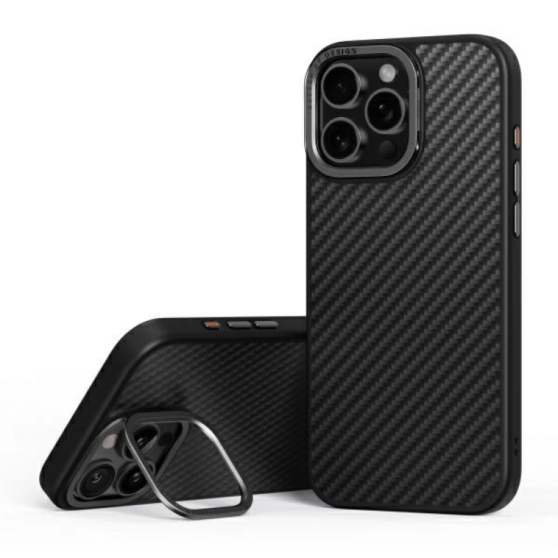 Uniq Hybrid Case for iPhone 16 Pro - MagClick Charging, Keva Max with Camera Stand (6.3"), Carbon Black