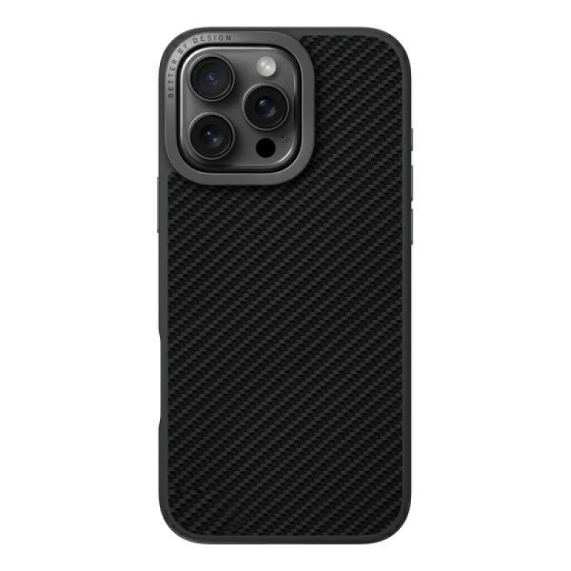 Uniq Hybrid Case for iPhone 16 Pro - MagClick Charging, Keva Max with Camera Stand (6.3"), Carbon Black