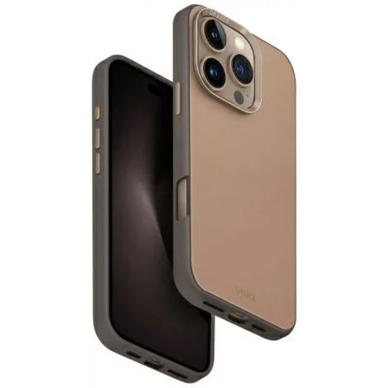 Uniq Hybrid Case for iPhone 16 Pro - MagClick Charging, Lyden DS Protection (6.3"), Natural/Flint Grey