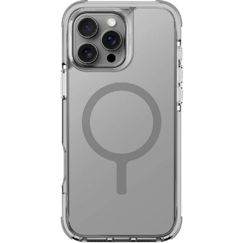 Uniq Hybrid Case for iPhone 16 Pro - MagClick, Combat Protection (6.3"), Stone Grey