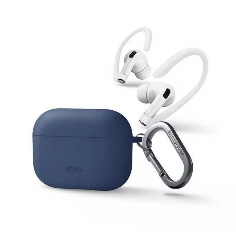 UNIQ NEXO ACTIVE HYBRID SILICONE AirPods Pro 2nd Gen (2022) Case with Sports Ear Hooks - Caspian (Blue)