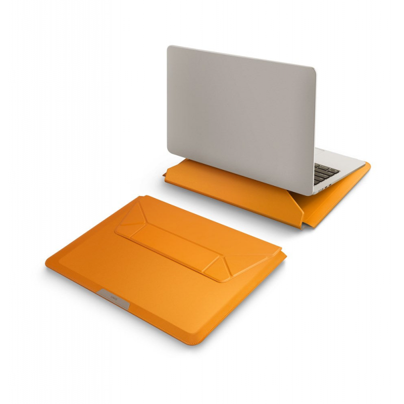 UNIQ OSLO LAPTOP SLEEVE WITH FOLDABLE STAND (UP TO 14”) - DEEP MUSTARD (MUSTARD)