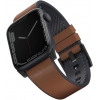 UNIQ STRADEN WATERPROOF LEATHER HYBRID APPLE WATCH STRAP 45/44/42MM - TOFFEE (BROWN)