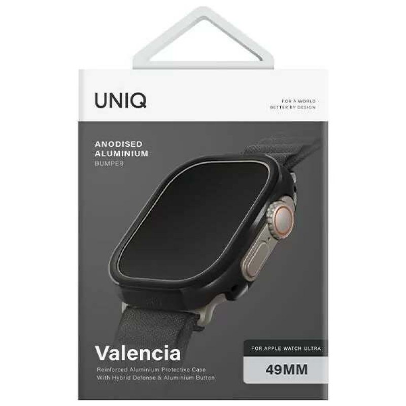 UNIQ VALENCIA WATCH CASE FOR APPLE WATCH ULTRA 49MM - MIDNIGHT (BLACK)