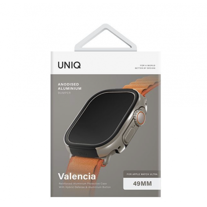 UNIQ VALENCIA WATCH CASE FOR APPLE WATCH ULTRA 49MM - TITANIUM (SILVER)