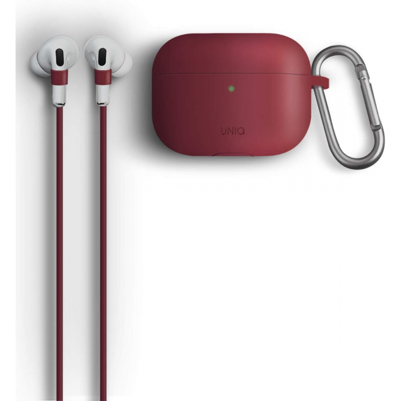 Uniq Vencer Silicone Hang Case for AirPods Pro - Maroon