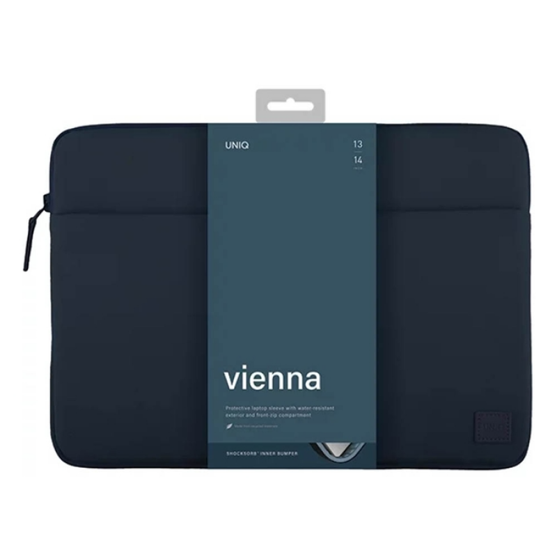 UNIQ VIENNA PROTECTIVE NYLON LAPTOP SLEEVE (UP TO 14”) - INDIGO BLUE (INDIGO BLUE)