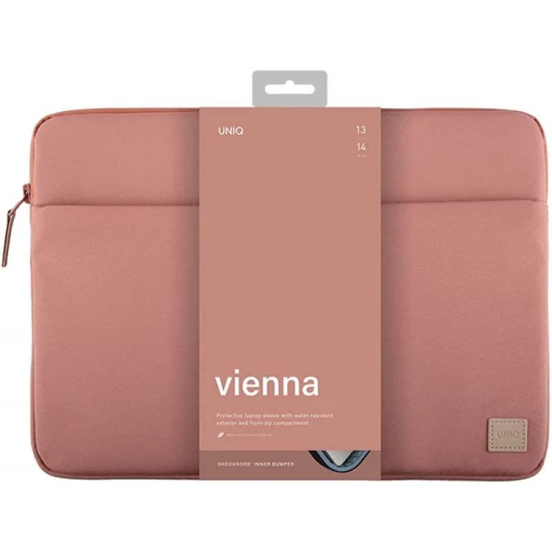 UNIQ VIENNA PROTECTIVE NYLON LAPTOP SLEEVE (UP TO 14”) - PEACH PINK (PEACH PINK)