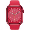 Apple Watch 8th Generation, 45 mm aluminum case with a sporty slide band - red