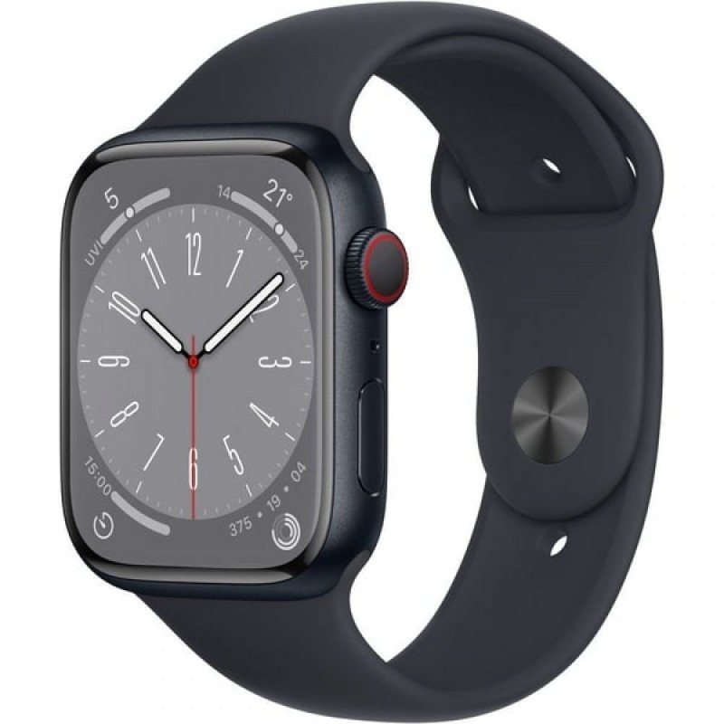 Apple Watch 8th Generation, 41 mm, aluminum case with Sport Band - Black