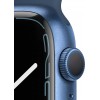 ساعة ابل الجيل السابع جي بي اس، 45 ملي، منتظمة، هيكل ألمنيوم ازرق مع حزام رياضي ازرق ( اخر قطعة )